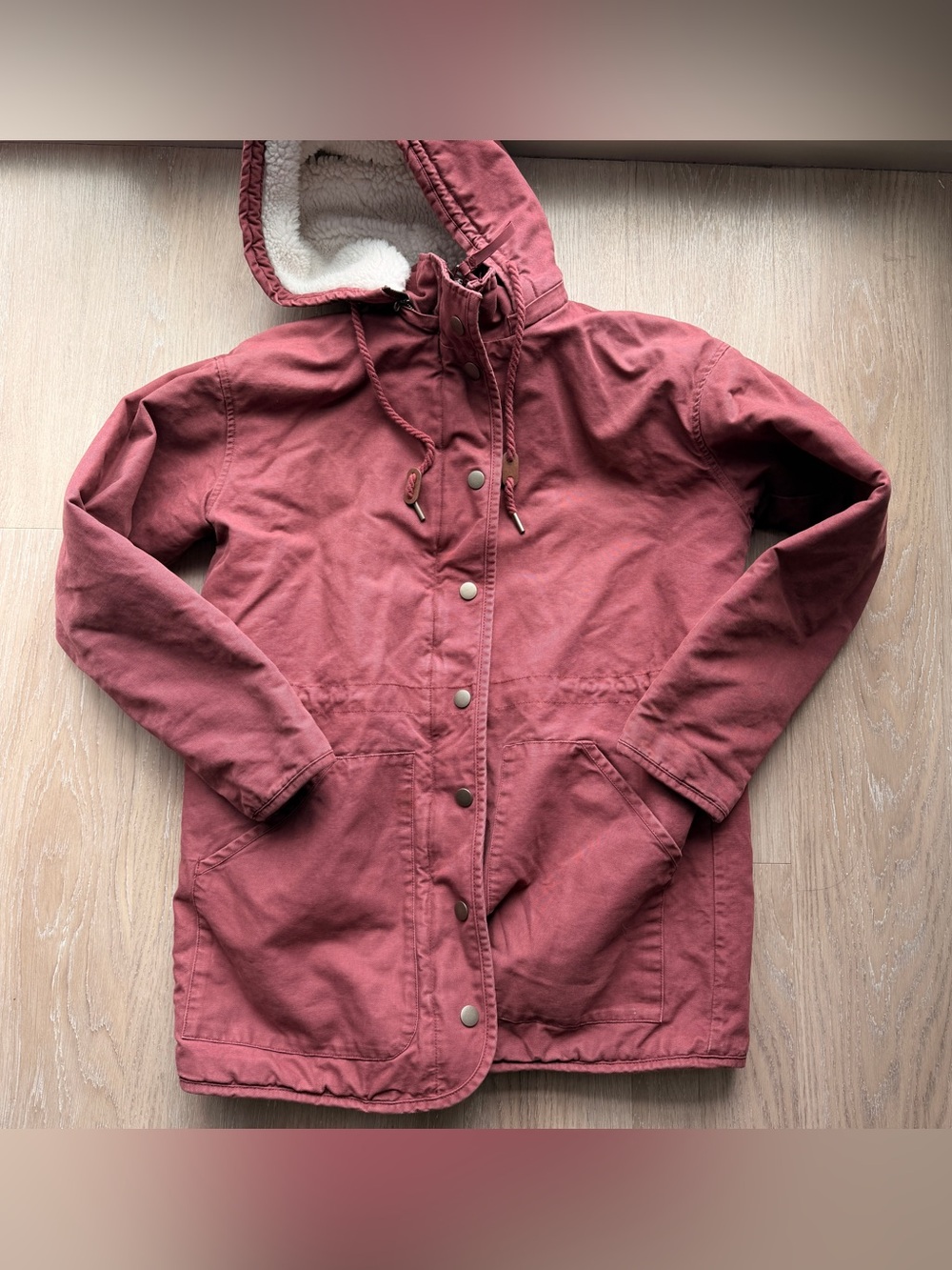 Universal Thread red cold weather jacket with faux fur lining